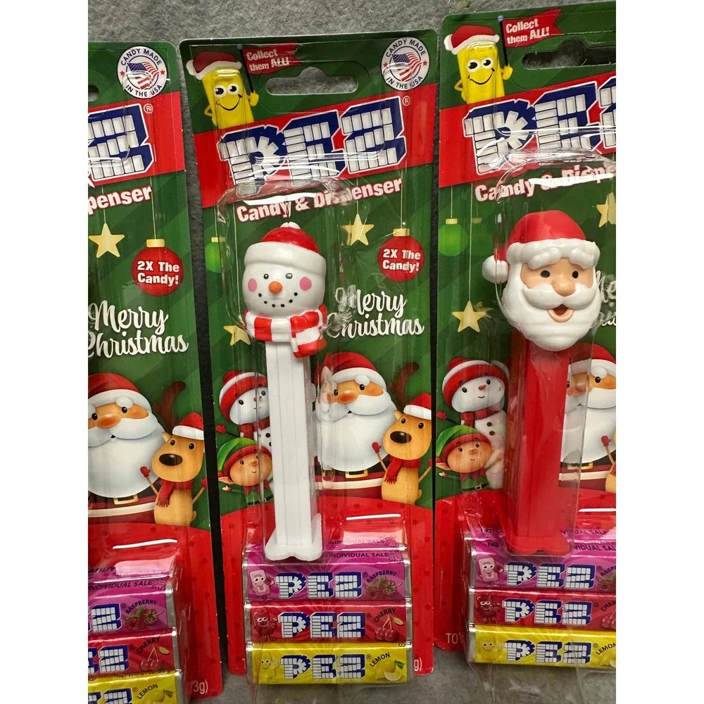 PEZ Candy Christmas Dispensers with Candy 4 Sets Elf Reindeer Snowman‎ Santa